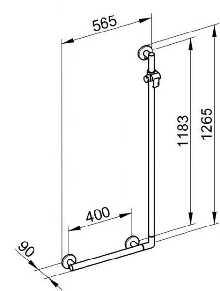 Keuco Collection Plan Care Winkelgriff 90° rechts/links für Brause, chrom