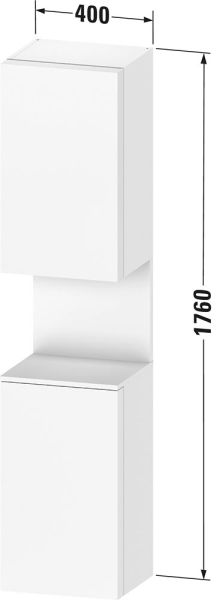 Duravit Qatego Hochschrank 40x176cm in weiß supermatt Antifingerprint, mit offenem Fach
