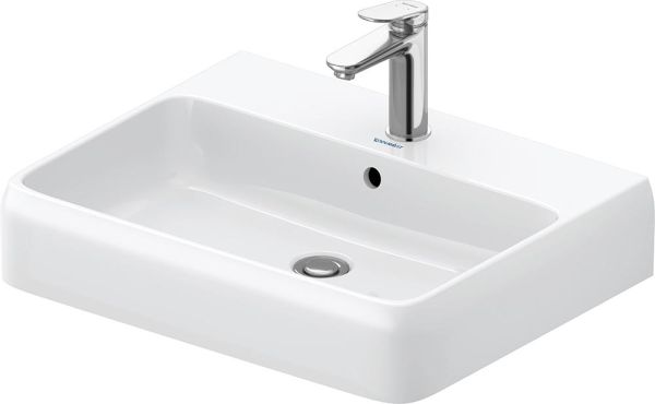 Duravit Qatego Waschtisch 60x47cm, 1 Hahnloch, wandhängend, HygieneGlaze, weiß 2382602000