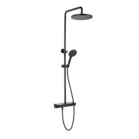Avenarius Universal Duschsystem mit Thermostatbatterie, höhenverstellbar, schwarz matt, 9006630040