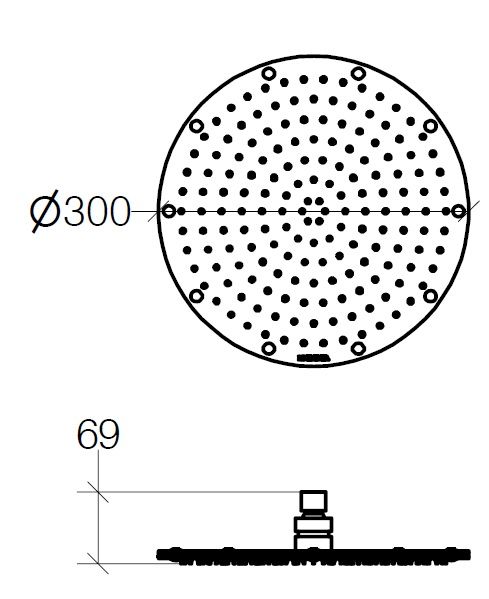 lineabeta SUPIONI Kopfbrause Ø300mm mit Kugelgelenk 1/2", chrom