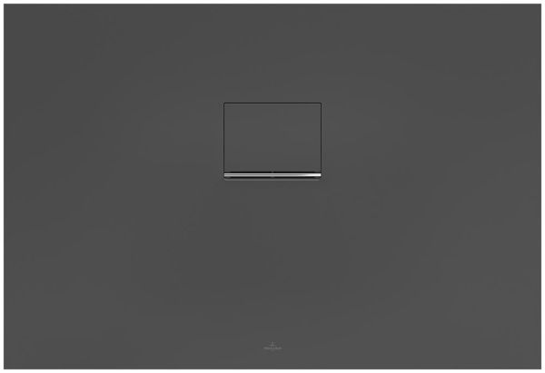 Villeroy&Boch Squaro Infinity Quaryl®-Duschwanne, flächenbündiger Einbau, 110x75cm, UDQ1175SQI2IV-1S anthracite