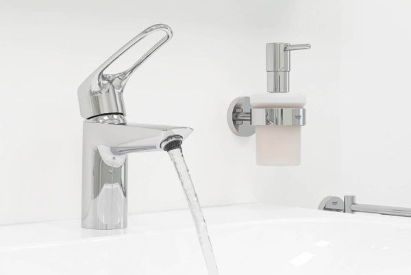 Grohe Eurosmart Einhand-Waschtischbatterie S-Size mit Push-Open, offener Hebelgriff, chrom
