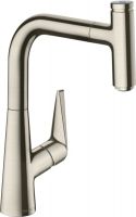 Hansgrohe Talis Select M51 Einhebel-Küchenmischer 220 mit Ausziehauslauf und sBox, edelstahl finish