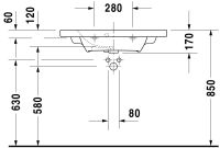 Vorschau: Duravit DuraStyle Waschtisch 78,5x40cm, mit Überlauf, ohne Wondergliss, Ausführung kurz, weiß 2337780000