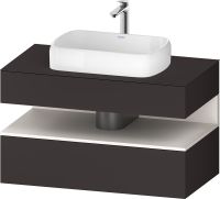 Duravit Qatego Unterschrank für Aufsatzbecken 100x55cm, graphit supermatt, mit offenem Fach in weiß supermatt QA4731