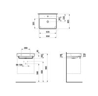 Vorschau: Laufen Pro X Waschtisch 55x46,5cm