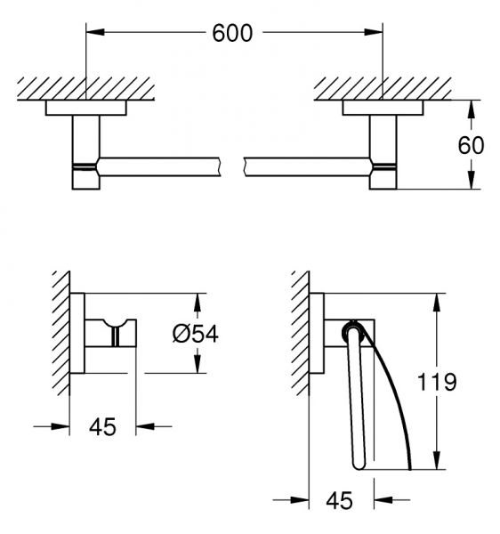 Grohe Essentials Bad-Set 3 in 1