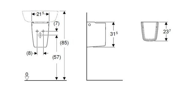 Geberit Renova Plan Halbsäule für Handwaschbecken, weiß_2