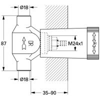Vorschau: Grohe Unterputz-Ventil-Unterteil DN20, mit vormontiertem Oberteil 3/4'', Lötanschluss Ø18mm