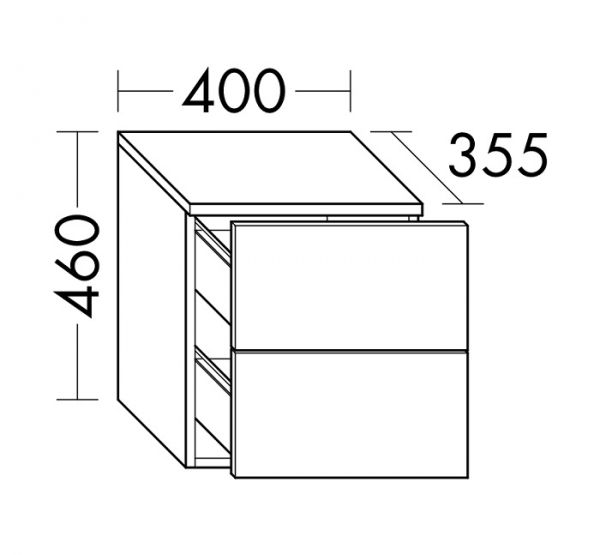 Burgbad Cube Unterschrank 40cm, 2 Auszüge