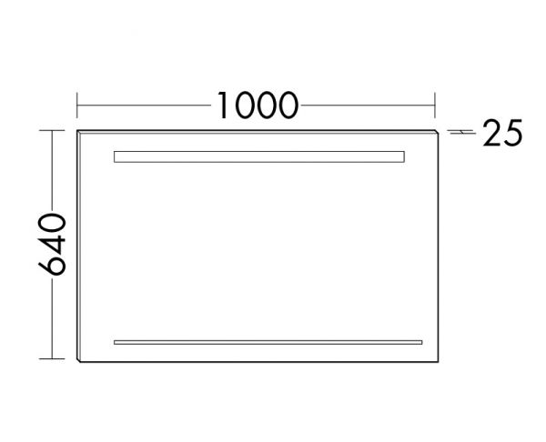 Burgbad Yumo Leuchtspiegel mit horizontaler LED-Beleuchtung, dimmbar, 100x64cm