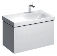 Vorschau: Geberit Xeno² Waschtischunterschrank mit 2 Schubladen, Siphonauschnitt rechts, 88x53cm weiß hochglanz