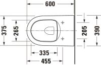 Vorschau: Duravit Qatego Stand-WC 60cm, 4,5 l, Tiefspüler, spülrandlos, Abgang waagerecht, weiß