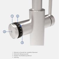 Vorschau: BLANCO CHOICE Icona-C Kochendwasser-Küchenarmatur mit Filter- & Soda-Funktion, satin dark steel