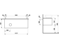 Vorschau: Laufen The New Classic Schubladenelement 118cm, 1 Schublade, Ausschnitt links, zu H812850/1/2/3