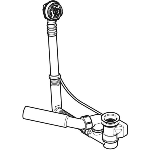 Geberit Badewannenablauf mit Drehbetätigung, d52, Länge 32 cm, Gegenstromprinzip