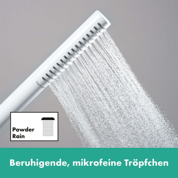 Hansgrohe Pulsify S Duschset 100 1 Strahlart wassersparend mit Duschstange 65cm, weiß matt