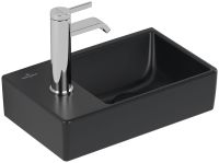 Vorschau: Villeroy&Boch Avento Handwaschbecken rechts, 36x22cm, 1 Hahnloch 43003RR7 schwarz matt
