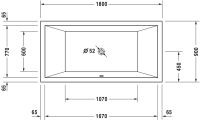 Vorschau: Duravit Starck Einbau-Badewanne rechteckig, Ablauf Mitte, 180x90cm, weiß