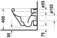 Vorschau: Duravit DuraStyle Wand-WC 48x37cm, eckig, weiß 2539090000