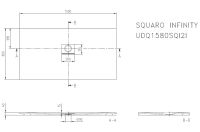 Vorschau: Villeroy&Boch Squaro Infinity Quaryl®-Duschwanne, flächenbündiger Einbau, 150x80cm techn. Zeichnung