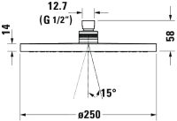 Vorschau: Duravit Kopfbrause rund 25cm, schwarz matt