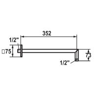 Vorschau: KWC Brausearm 35,2cm, chrom, tech. Zeichnung, 26.000.803.000