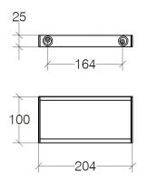 Vorschau: lineabeta SKUARA Halter 204x100mm, chrom