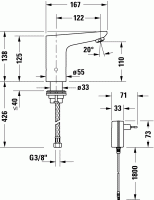 Vorschau: Duravit Sensor 1 Waschtischmischer elektronisch, mit Steckernetzteil, chrom