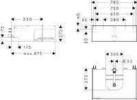 Vorschau: hansgrohe Xevolos E Waschtischunterschrank 78x55cm für Aufsatzwaschtisch mit Konsole, 1 Schubkasten