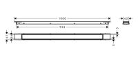 Vorschau: Hansgrohe RainDrain Match Plus Fertigset Duschrinne 100cm, mit höhenverstell. Rahmen, schwarz matt