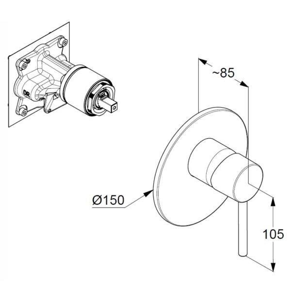 Kludi Bozz Brausearmatur Unterputz Ø15cm