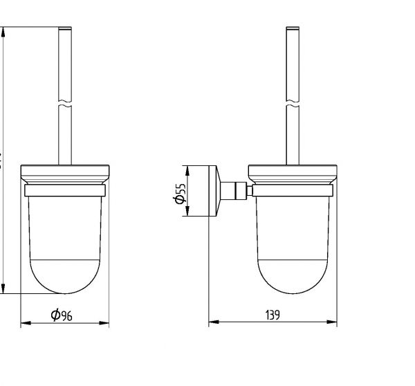 Avenarius Serie 170 Toilettenbürstengarnitur, chrom