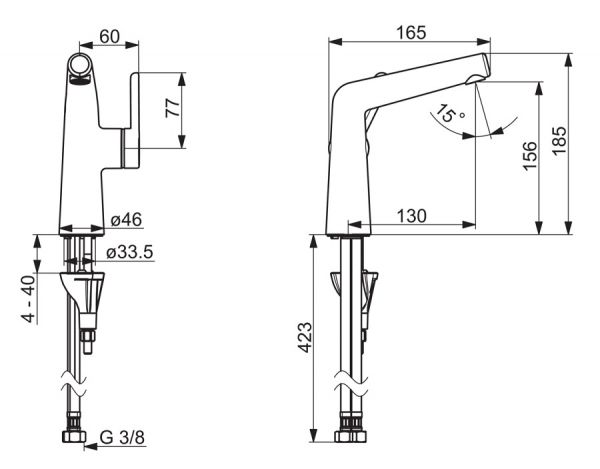 Hansa Hansadesigno Style Waschtisch-Einhand-Einlochbatterie, chrom