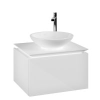 Villeroy&Boch Legato Waschtischunterschrank 60x50cm für Aufsatzwaschtisch, 1 Auszug glossy white B56700DH