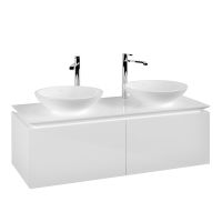Vorschau: Villeroy&Boch Legato Waschtischunterschrank 120x50cm für Aufsatzwaschtisch, 2 Auszüge glossy white B58300DH1