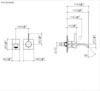 Vorschau: Dornbracht IMO Waschtisch-Wand-Einhandbatterie, Ausladung 170mm ohne Ablaufgarnitur