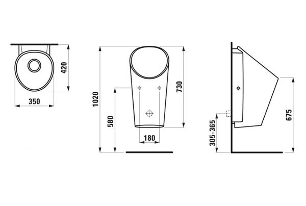 Laufen LEMA wasserlose Urinal ohne Steuerung, weiß H8431970004011