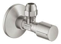 Vorschau: Grohe Eckventil 1/2x3/8'' mit Metallgriff, Rosette, Quetschverschraubung Ø 10mm, supersteel 22037DC0