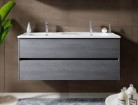 Vorschau: RIHO Porto Wave Doppelwaschtisch mit Unterschrank 120cm & LED-Spiegelschrank