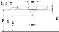 Vorschau: Duravit DuraSquare Waschtisch 100x47cm, ohne Überlauf, ohne Hahnloch, mit nicht verschließbarem Ablaufventil, weiß 2353100070