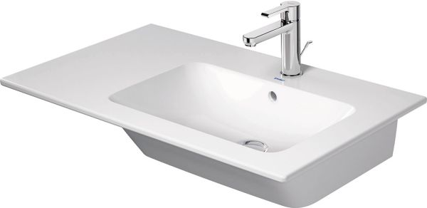 Duravit ME by Starck Waschtisch 83x49cm, 1 Hahnloch, mit Überlauf, Becken rechts, weiß 2346830000