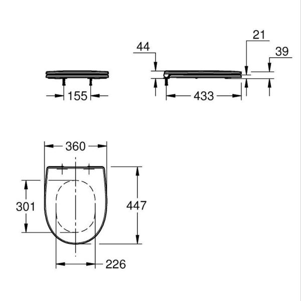 Grohe Bau Keramik WC-Sitz Slim mit Soft-Close & QuickRelease, weiß