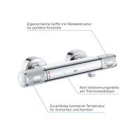 Vorschau: Grohe Precision Feel Thermostat-Brausebatterie mit ProGrip Rändelstruktur, chrom 34790000