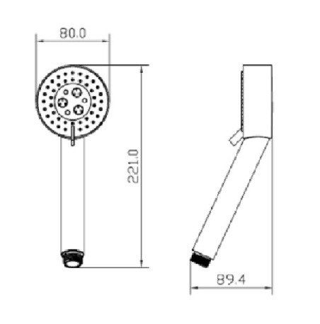 Avenarius Shower Handbrause 3-fach verstellbar Ø80mm, chrom