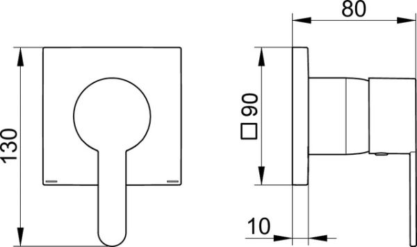 Keuco IXMO Flat Einhebelmischer, Unterputz, Rosette eckig
