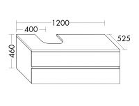 Vorschau: Burgbad Cube Waschtischunterschrank 120x52,5cm passend zu Grohe Cube, 2 Auszüge