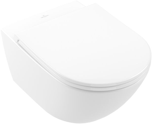 Villeroy&Boch Avento Wand-Tiefspül-WC, spülrandlos TwistFlush, inkl. WC-Sitz Sandwich, Combi-Pack, 4670T901