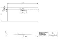 Vorschau: Villeroy&Boch Architectura MetalRim Duschwanne, 160x75cm, weiß, techn. Zeichnung